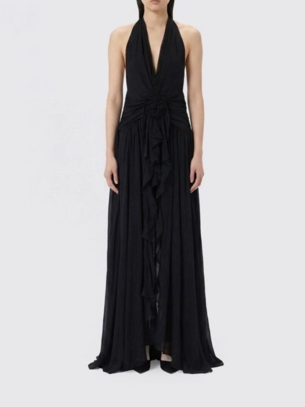 Blumarine Georgette Flower Maxi Dress